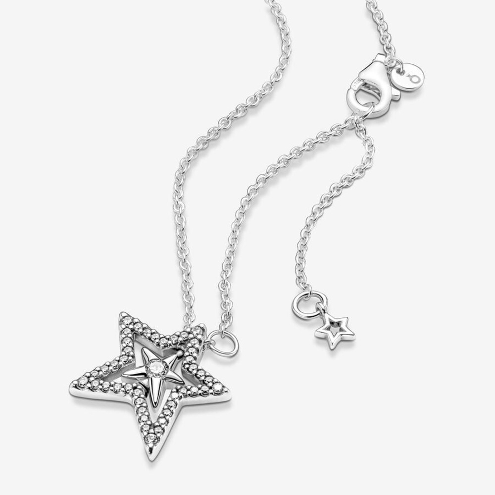 [Pandora] Pavé Asymmetric Star Collier Necklace